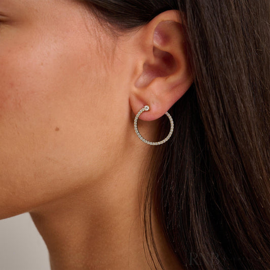 Swirl Diamond Loop Earrings