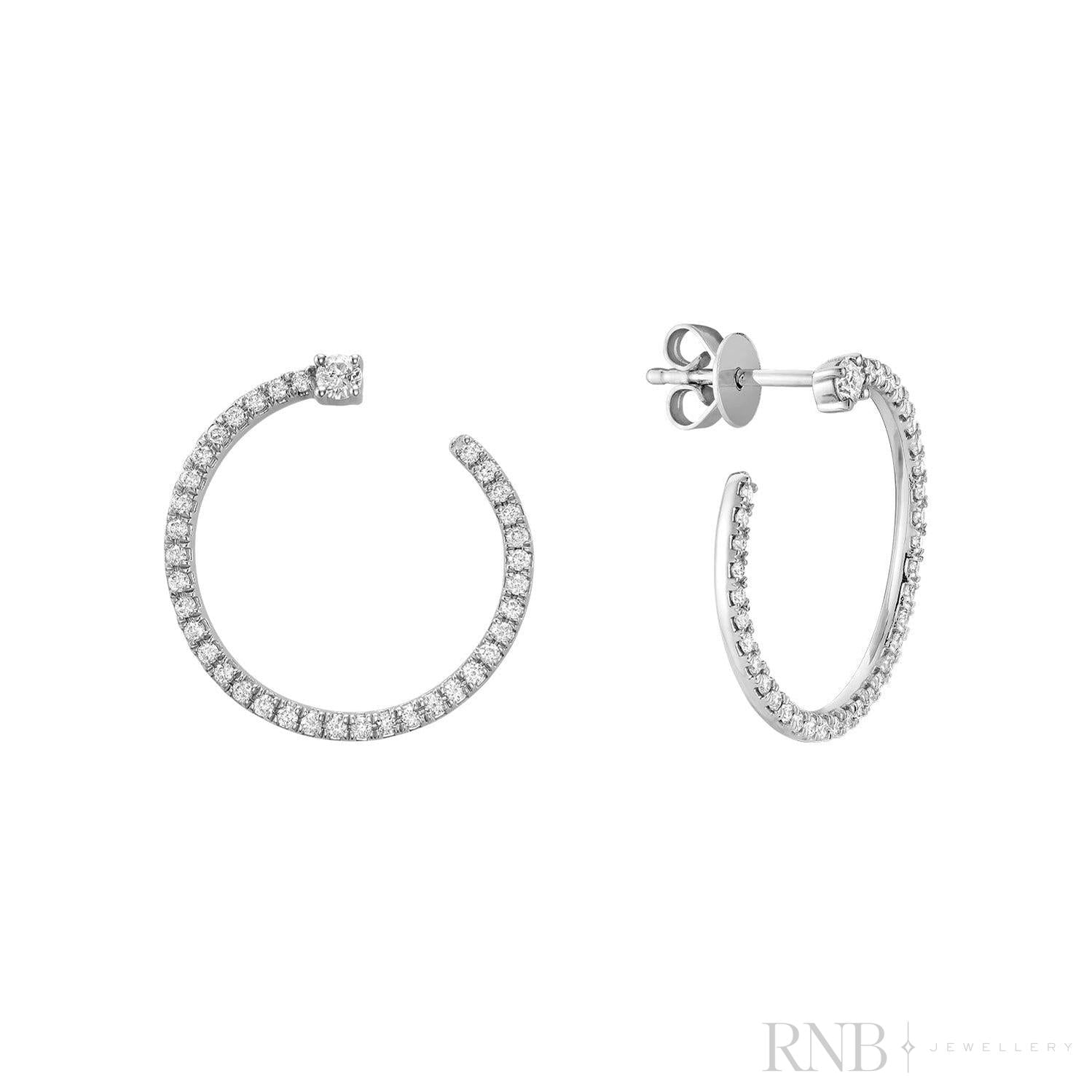 Swirl Diamond Loop Earrings