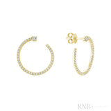 Swirl Diamond Loop Earrings