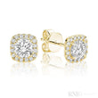 Cushion Mount Diamond Halo Stud Earrings