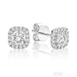 Cushion Mount Diamond Halo Stud Earrings