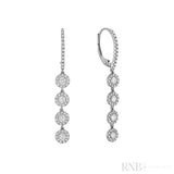 Quadruple Halo Dangle Diamond Earrings