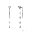 Double Chain Diamond Bezel Dangle Earrings