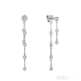 Double Chain Diamond Bezel Dangle Earrings
