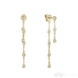 Double Chain Diamond Bezel Dangle Earrings