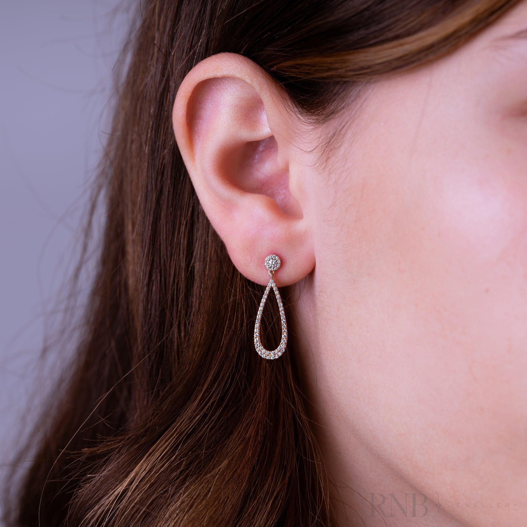 Drop Dangle Pear Shape Diamond Earrings