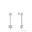Dangle Flower Diamond Earrings
