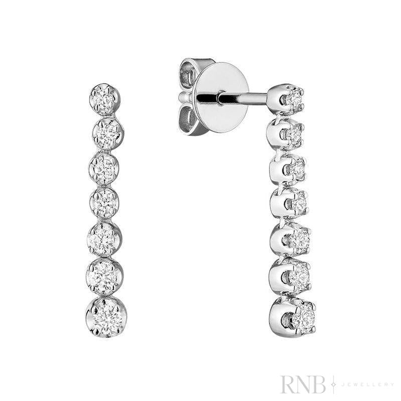 Gradient Tennis Diamond Dangle Earrings