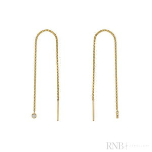 Dangle Chain Diamond Earrings-RNB Jewellery