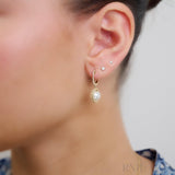 Dangle Pearl & Diamond Earrings