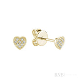 Heart Diamond Stud Earrings-RNB Jewellery