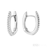 Diamond Huggie Oval Shape Earrings