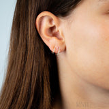 Double Huggie Diamond Earrings