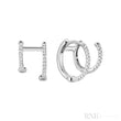 Double Huggie Diamond Earrings