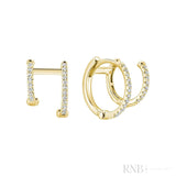 Double Huggie Diamond Earrings