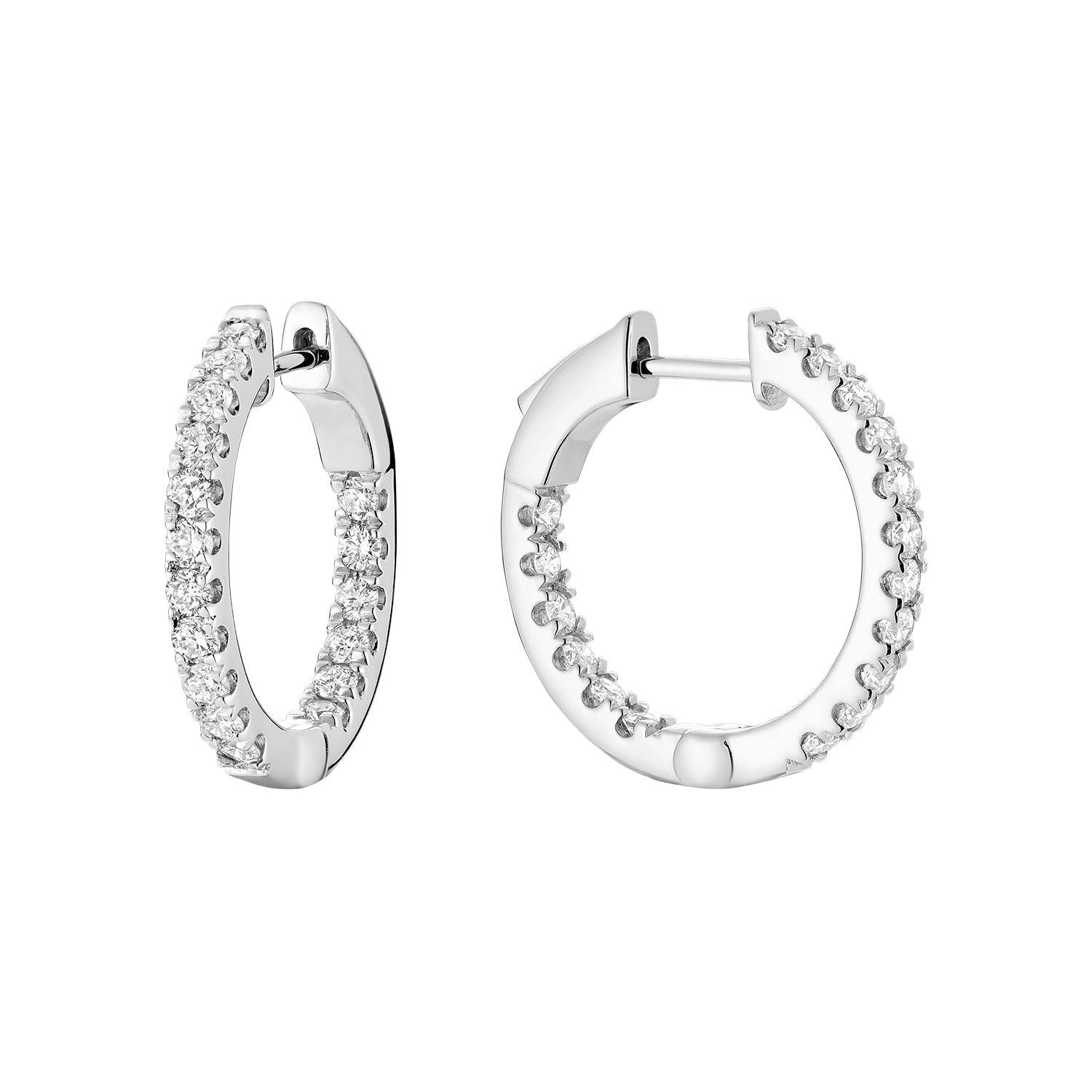 Inside Out Diamond Loop Round Shape Earrings