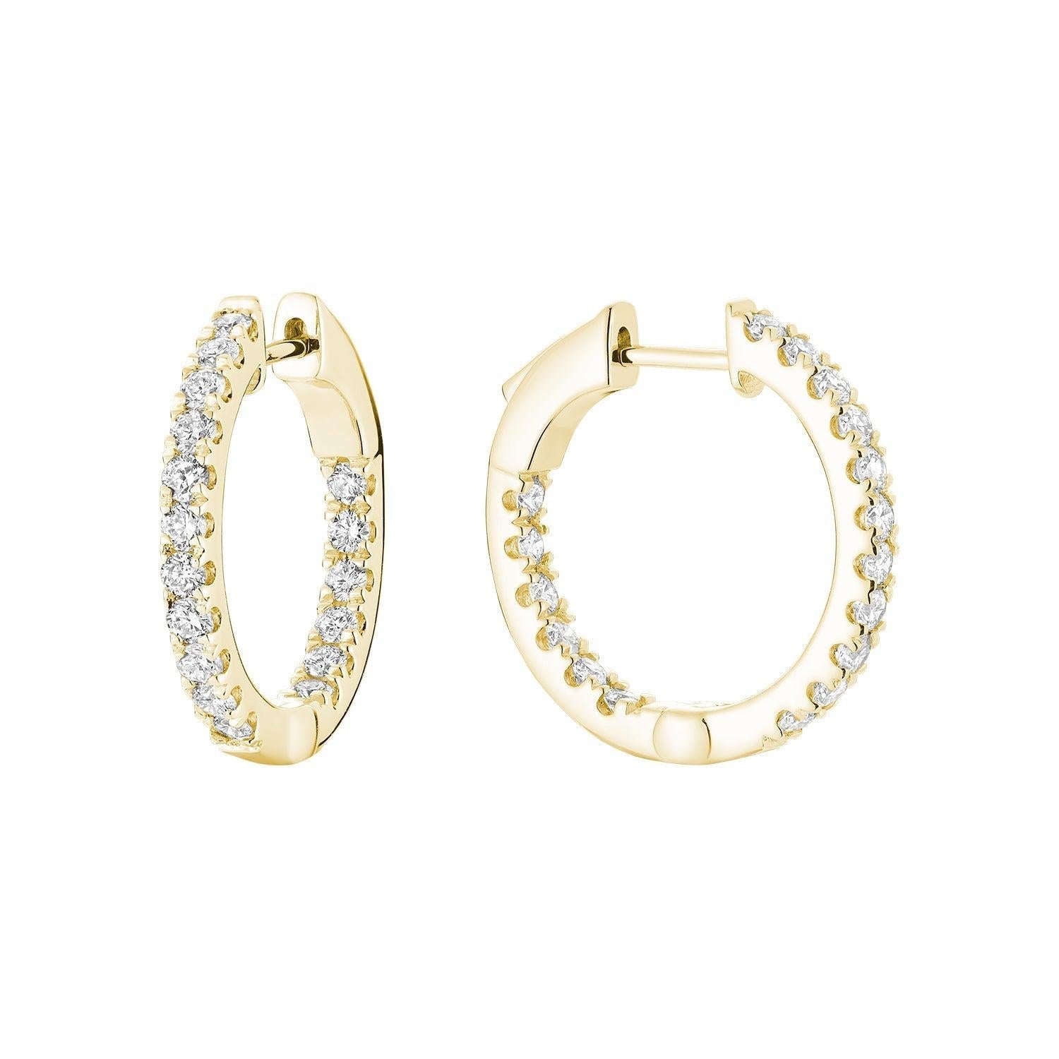 Inside Out Diamond Loop Round Shape Earrings