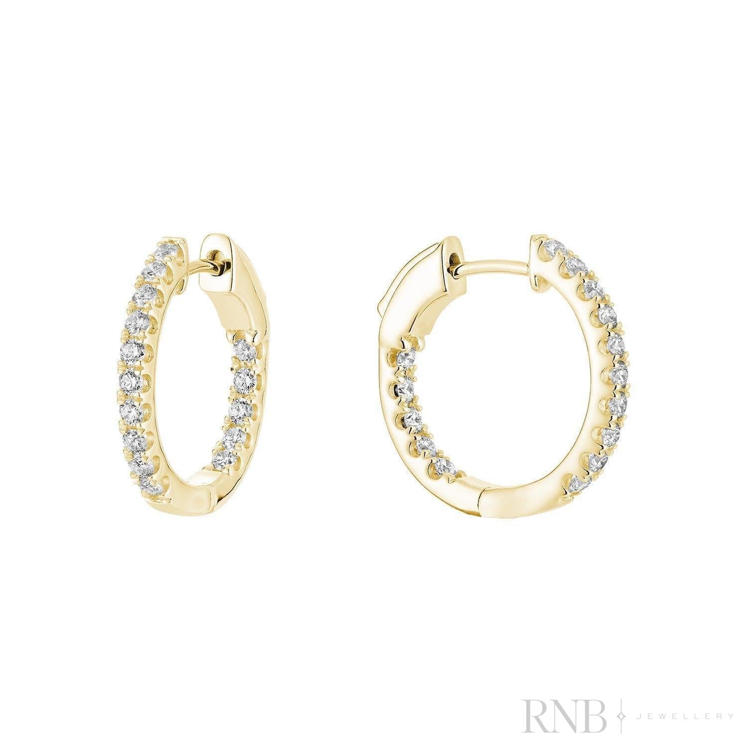Inside Out Diamond Loop Round Shape Earrings