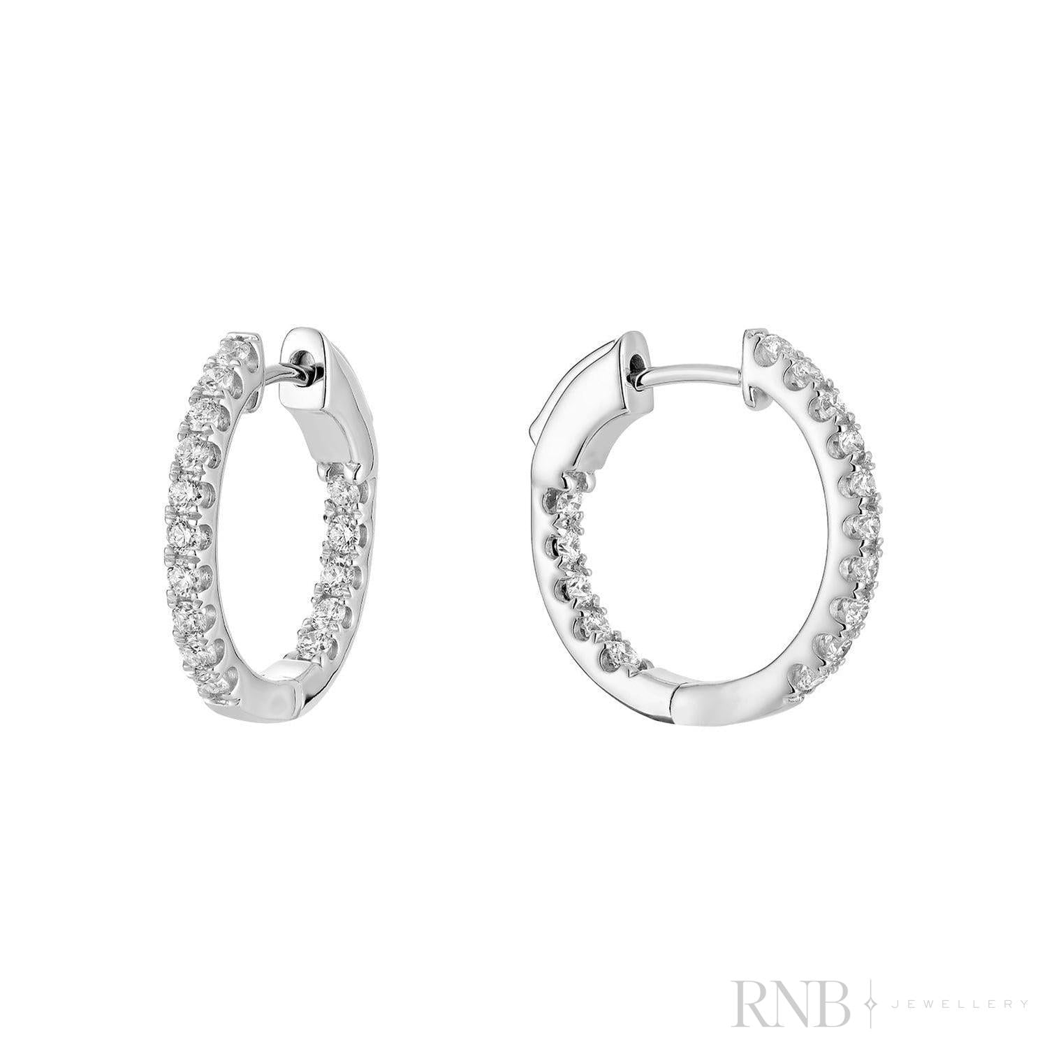 Inside Out Diamond Loop Round Shape Earrings