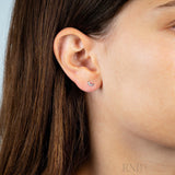 Diamond Moon Stud Earrings