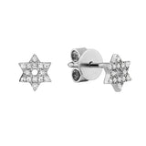 Diamond Star Of David Stud Earrings