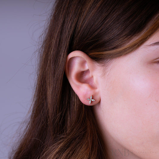 Marquise Flower Diamond Stud Earrings