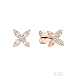 Marquise Flower Diamond Stud Earrings-RNB Jewellery