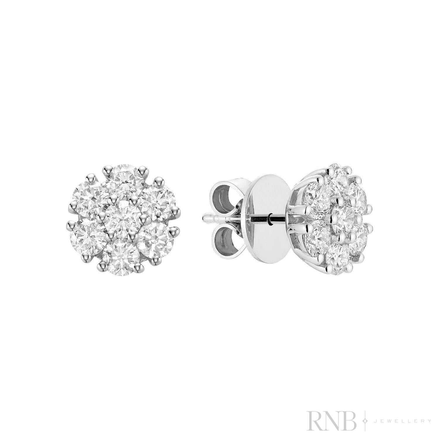Flower Diamond Stud Earrings