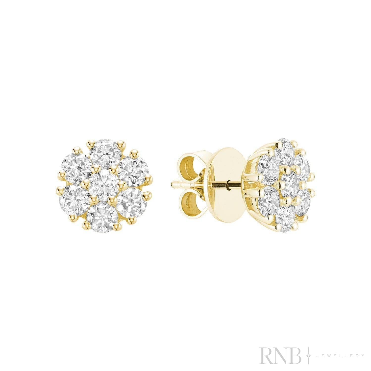 Flower Diamond Stud Earrings