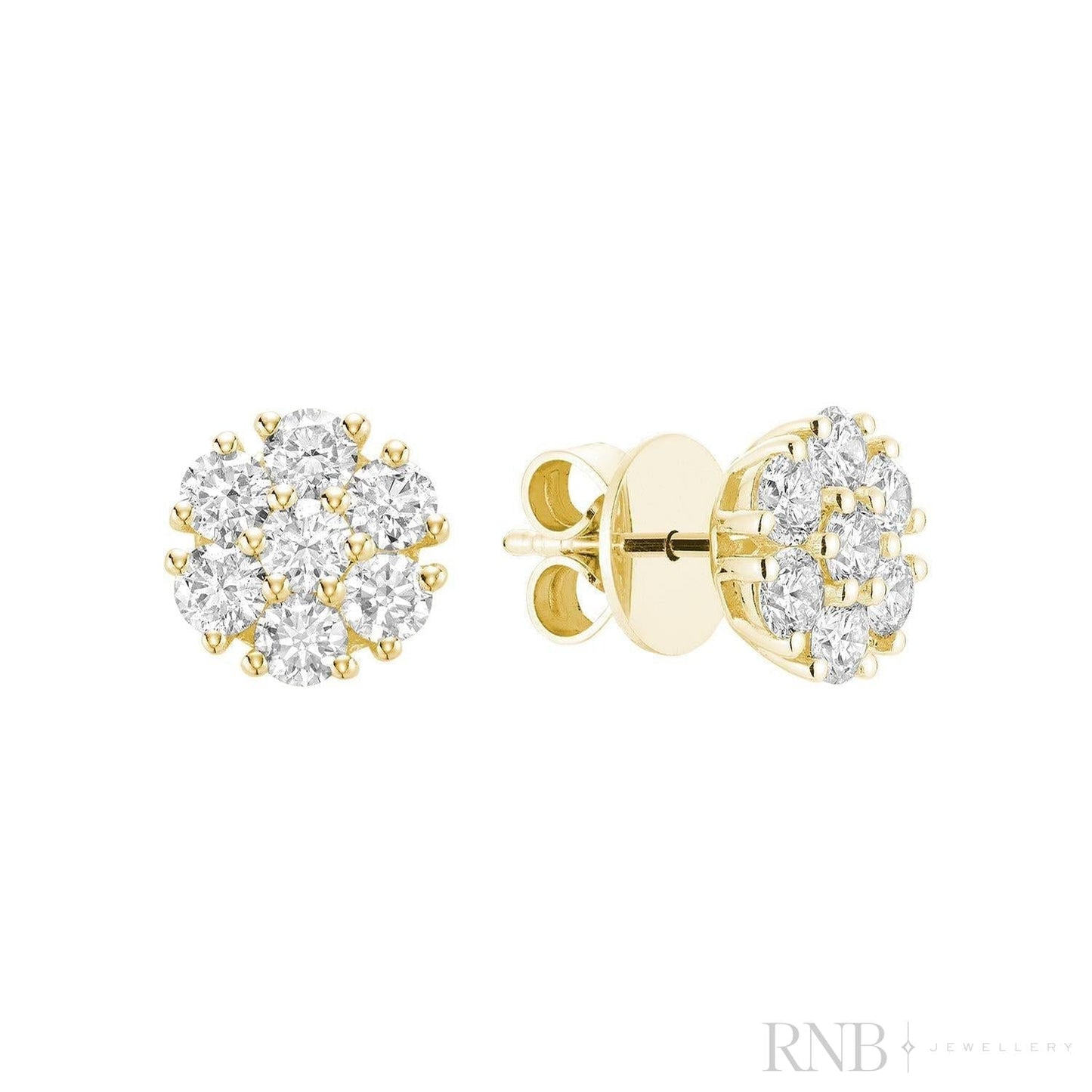 Flower Diamond Stud Earrings