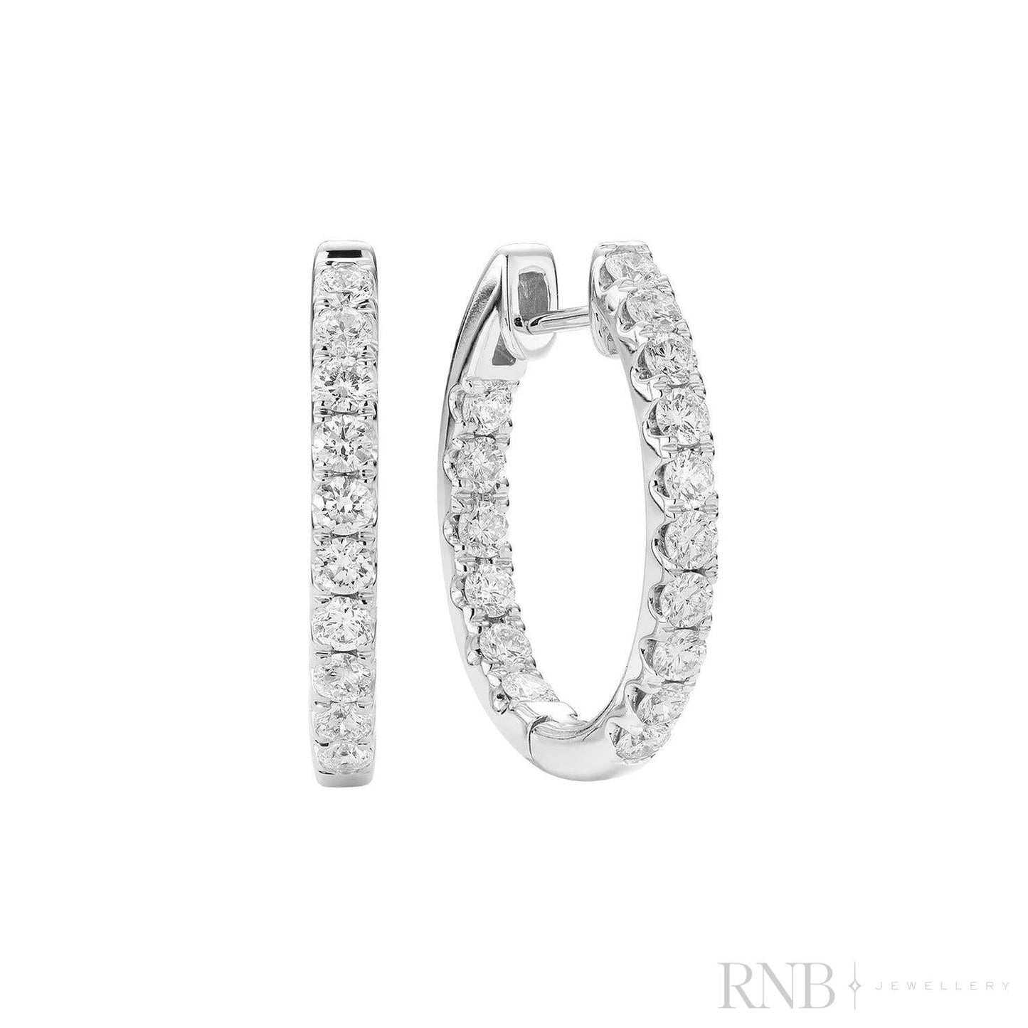 Inside Out Diamond Loop Oval Shape Earrings