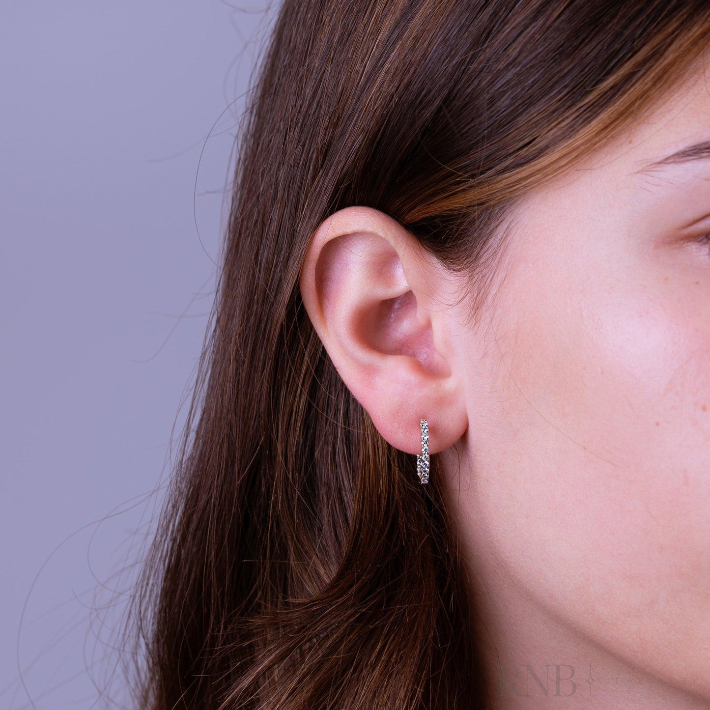 Inside Out Diamond Loop Oval Shape Earrings