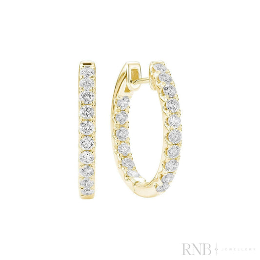 Inside Out Diamond Loop Oval Shape Earrings-RNB Jewellery