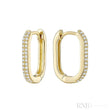 Pave Oval Paper-Clip Loop Earrings