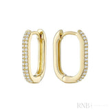 Pave Oval Paper-Clip Loop Earrings