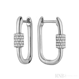 Paper Clip Loop Diamond Earrings