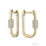 Paper Clip Loop Diamond Earrings
