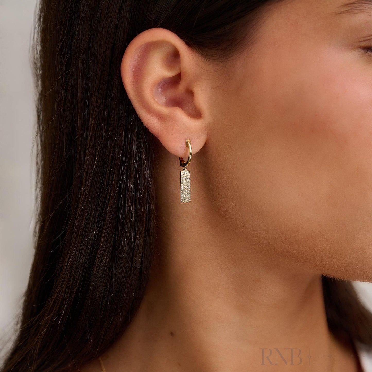 Pave Plate Diamond Dangle Earrings