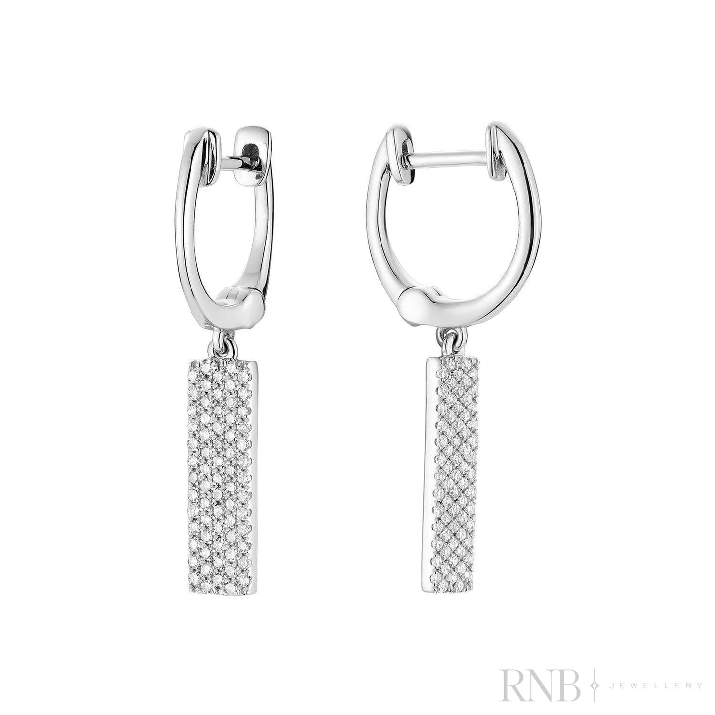 Pave Plate Diamond Dangle Earrings
