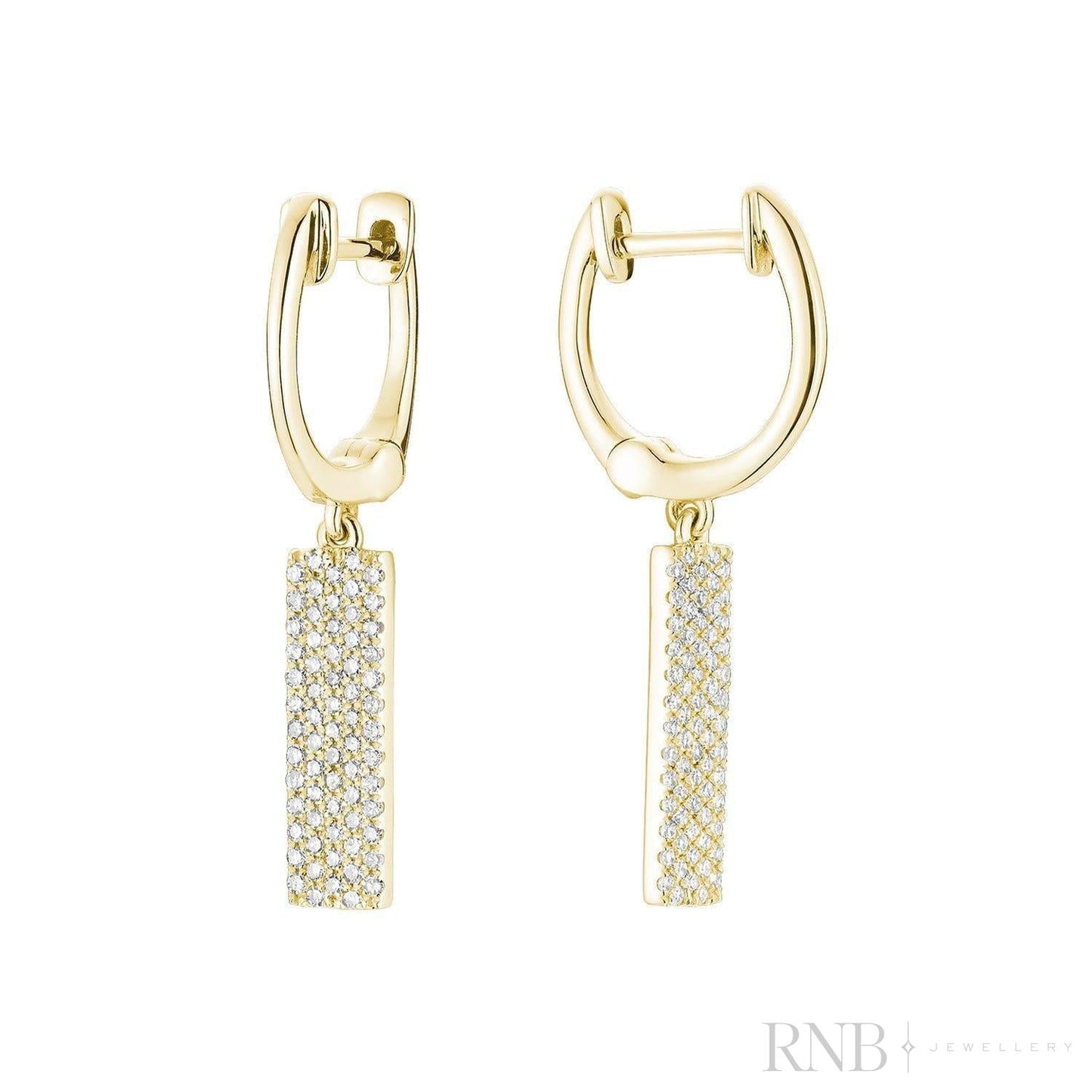 Pave Plate Diamond Dangle Earrings