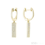 Pave Plate Diamond Dangle Earrings