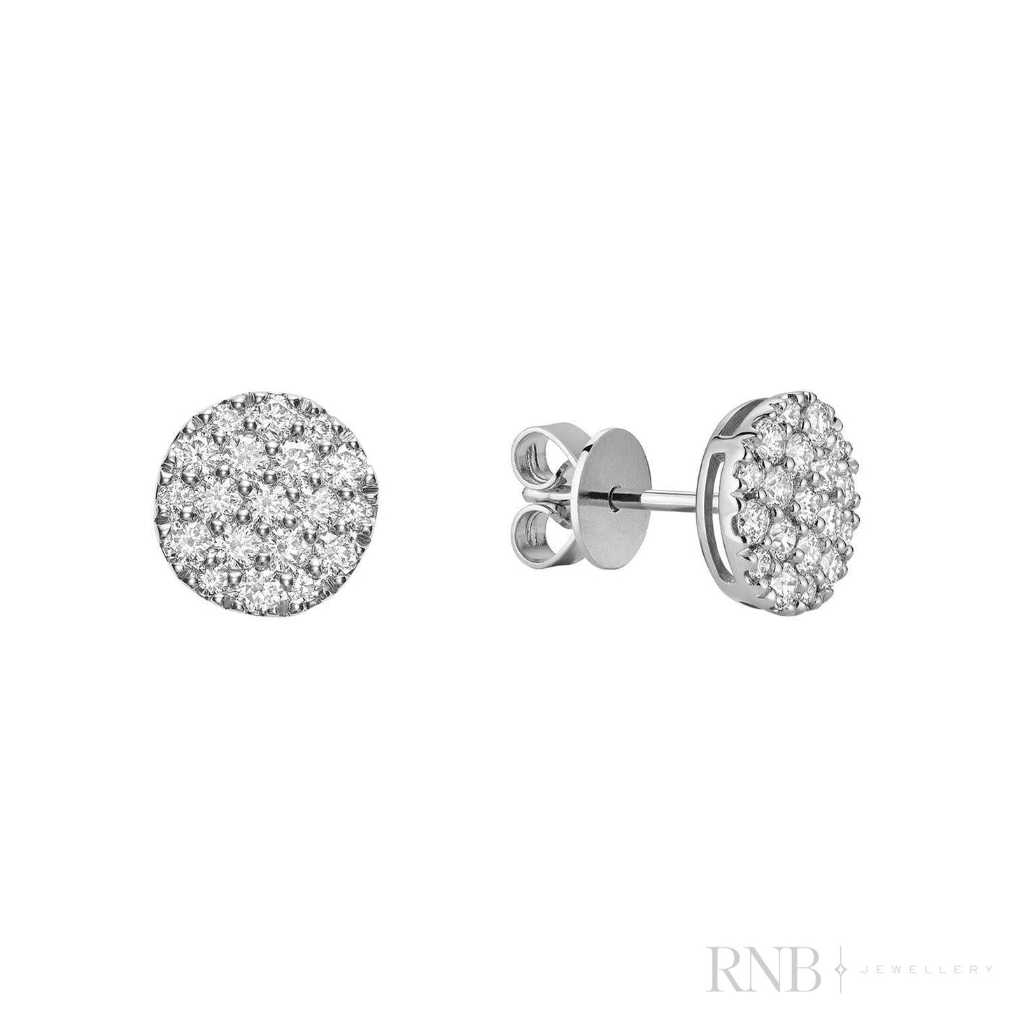Pave Round Diamond Stud Earrings