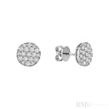 Pave Round Diamond Stud Earrings