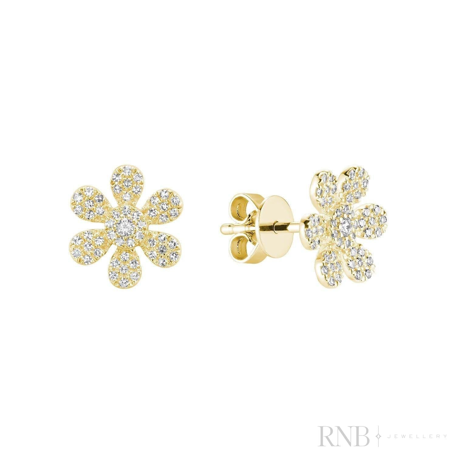 Flower Diamond Stud Earrings