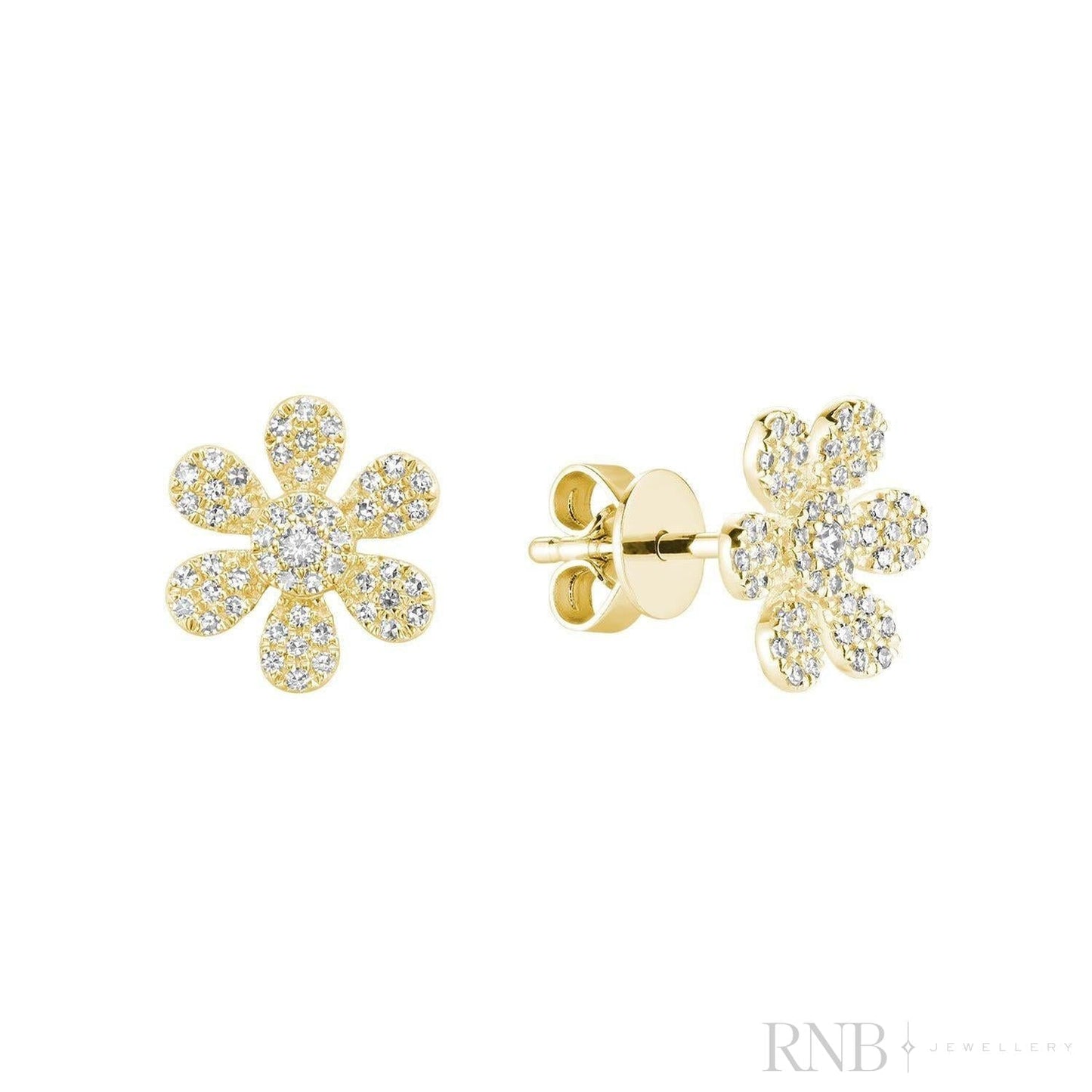 Flower Diamond Stud Earrings
