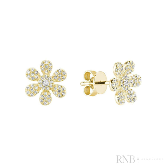 Flower Diamond Stud Earrings