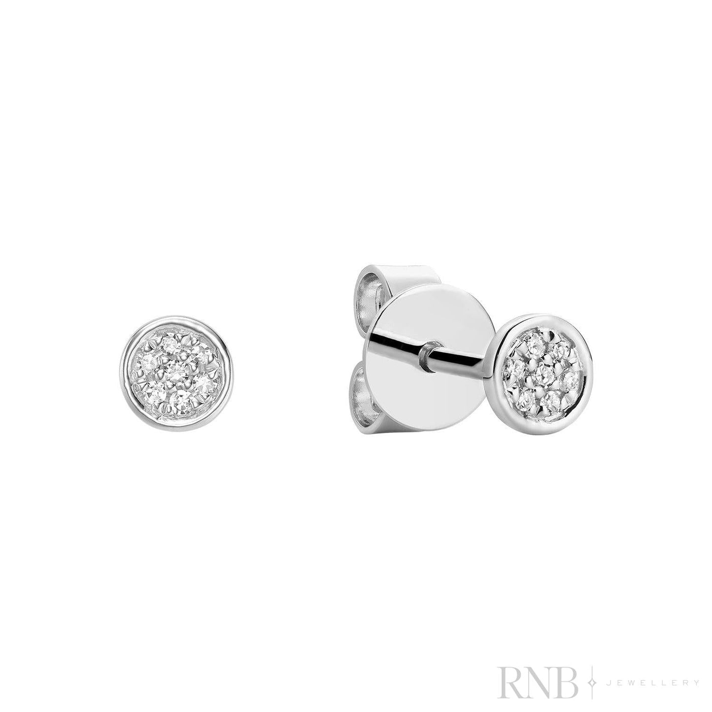 Round Cluster Diamond Stud Earrings