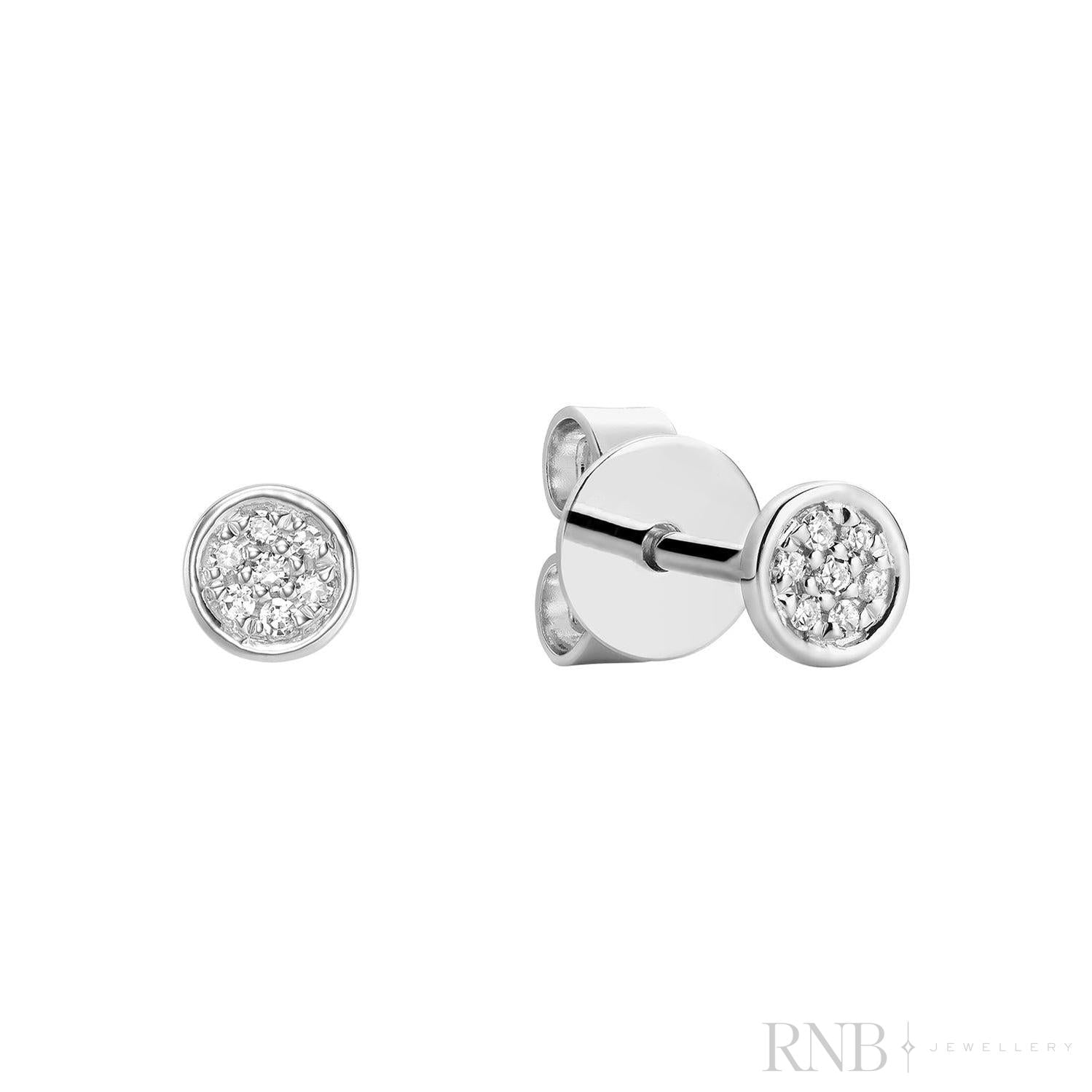 Round Cluster Diamond Stud Earrings
