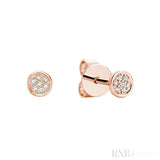 Round Cluster Diamond Stud Earrings-RNB Jewellery