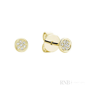 Round Cluster Diamond Stud Earrings-RNB Jewellery